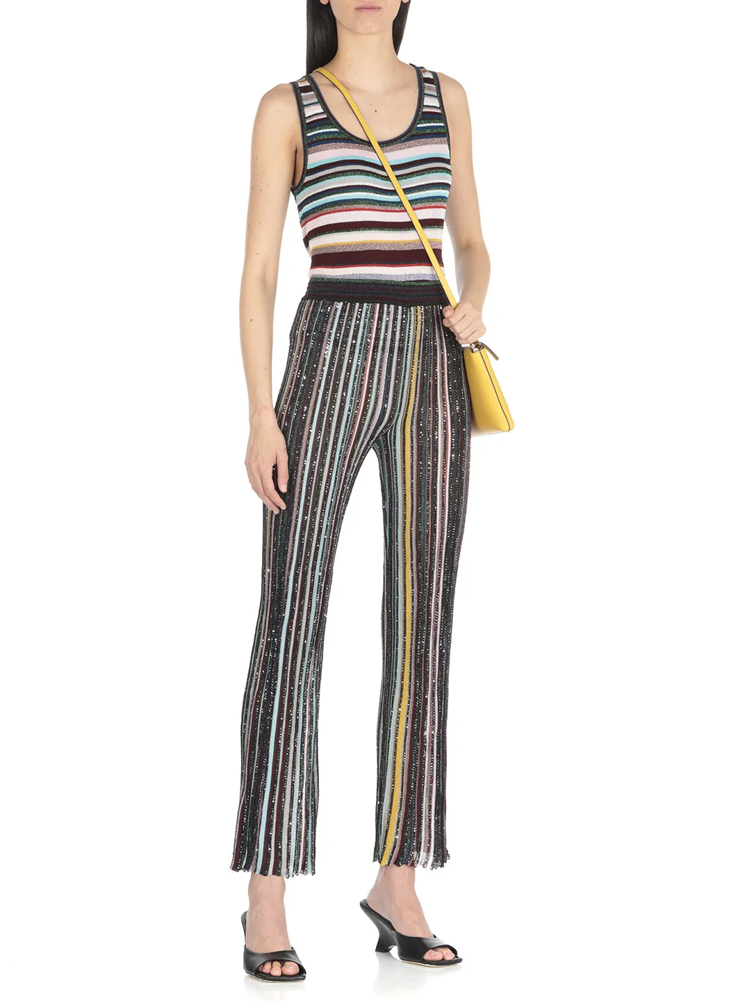 Missoni Stripe Designed Knitted Flared Pants