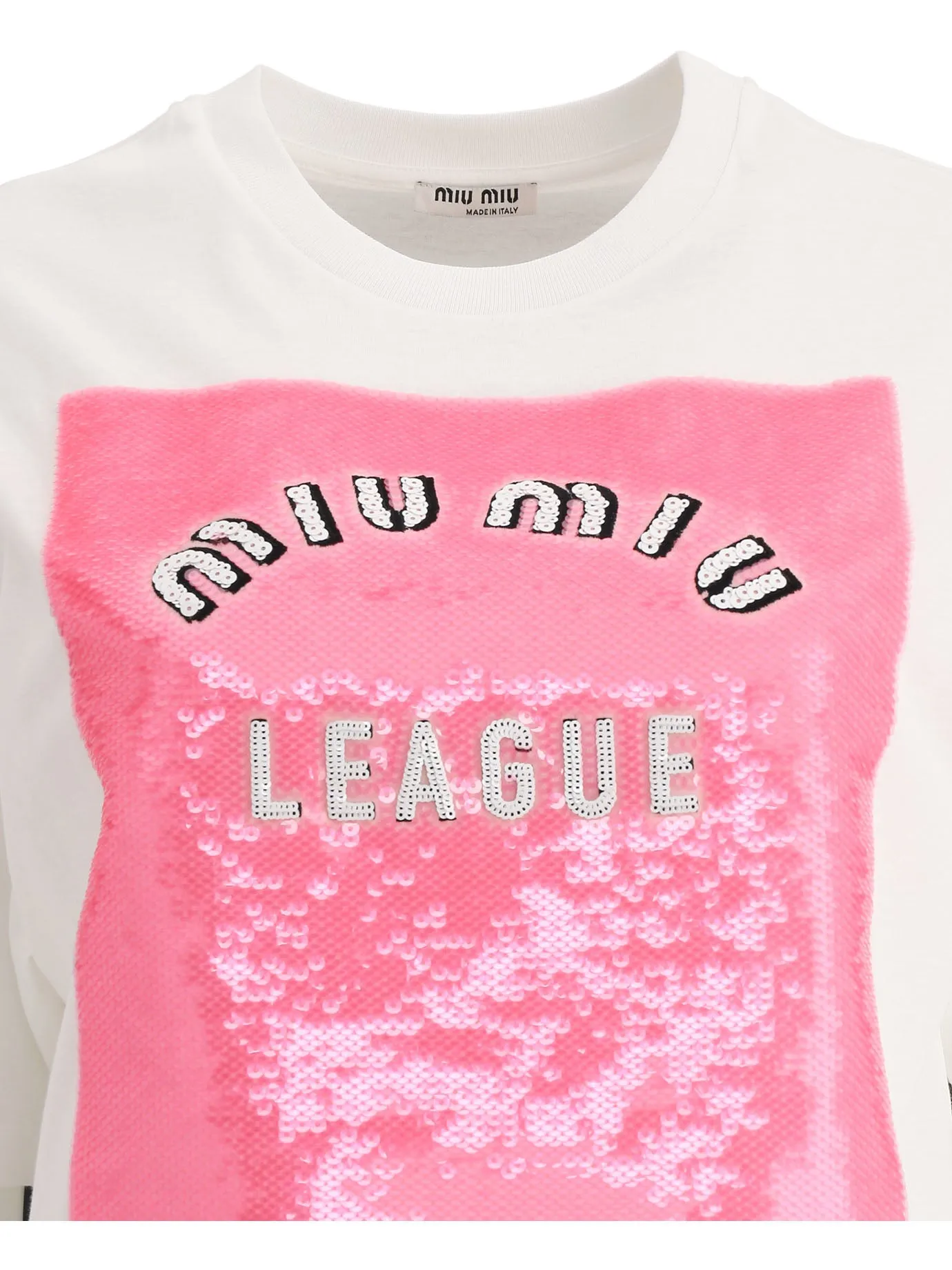 Miu Miu League Sequin Cropped T-Shirt