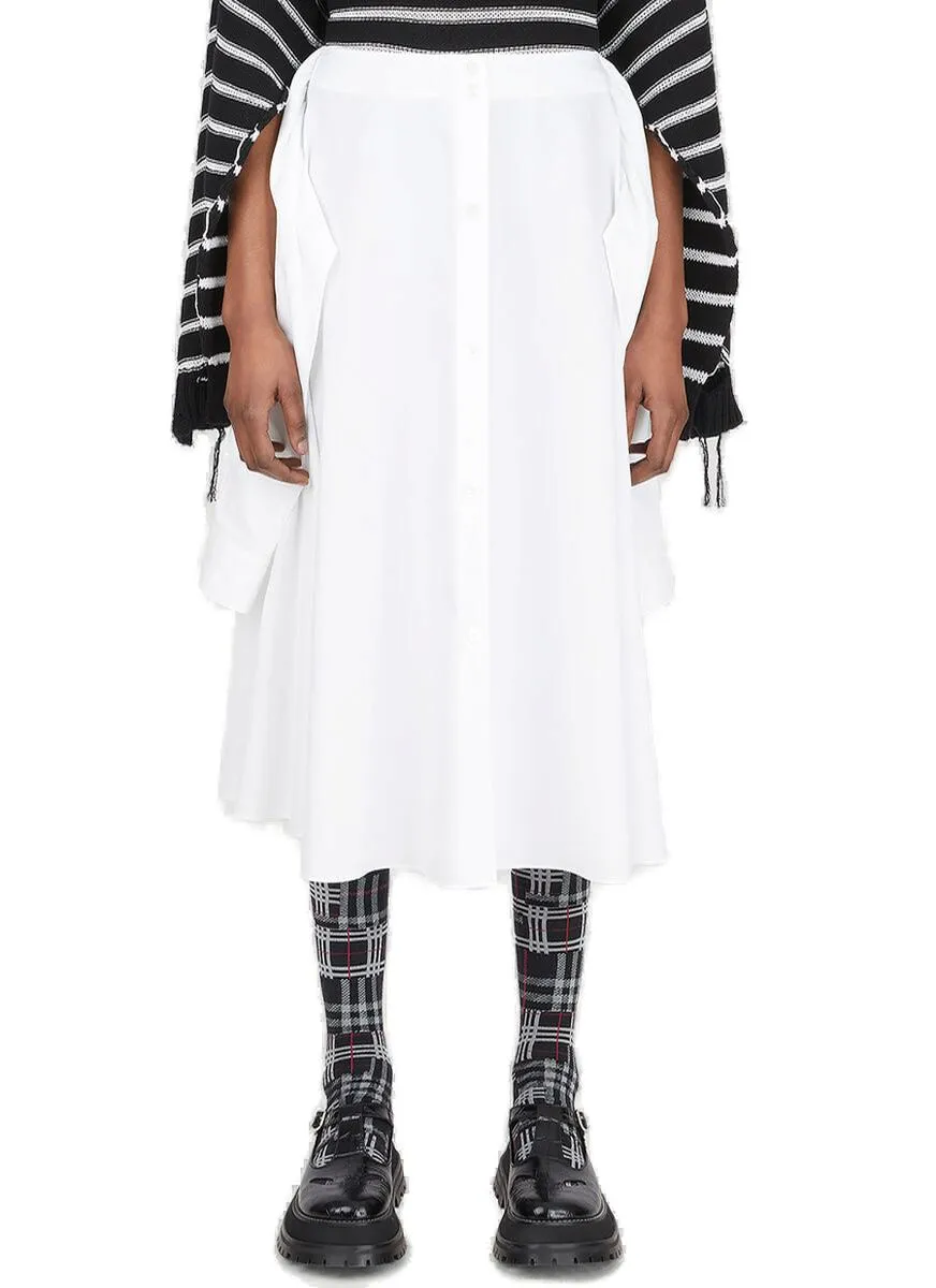 MM6 Maison Margiela A-Line Wrap-Tie Midi Skirt