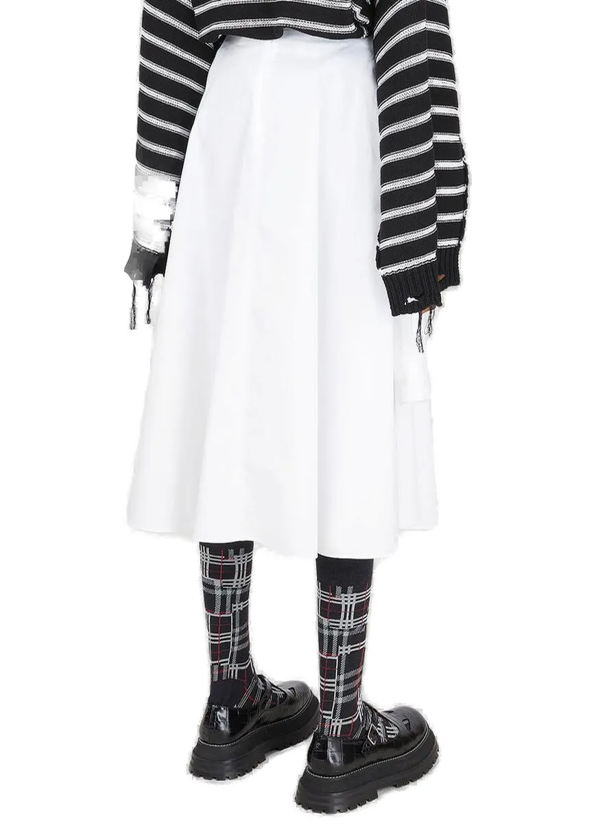 MM6 Maison Margiela A-Line Wrap-Tie Midi Skirt