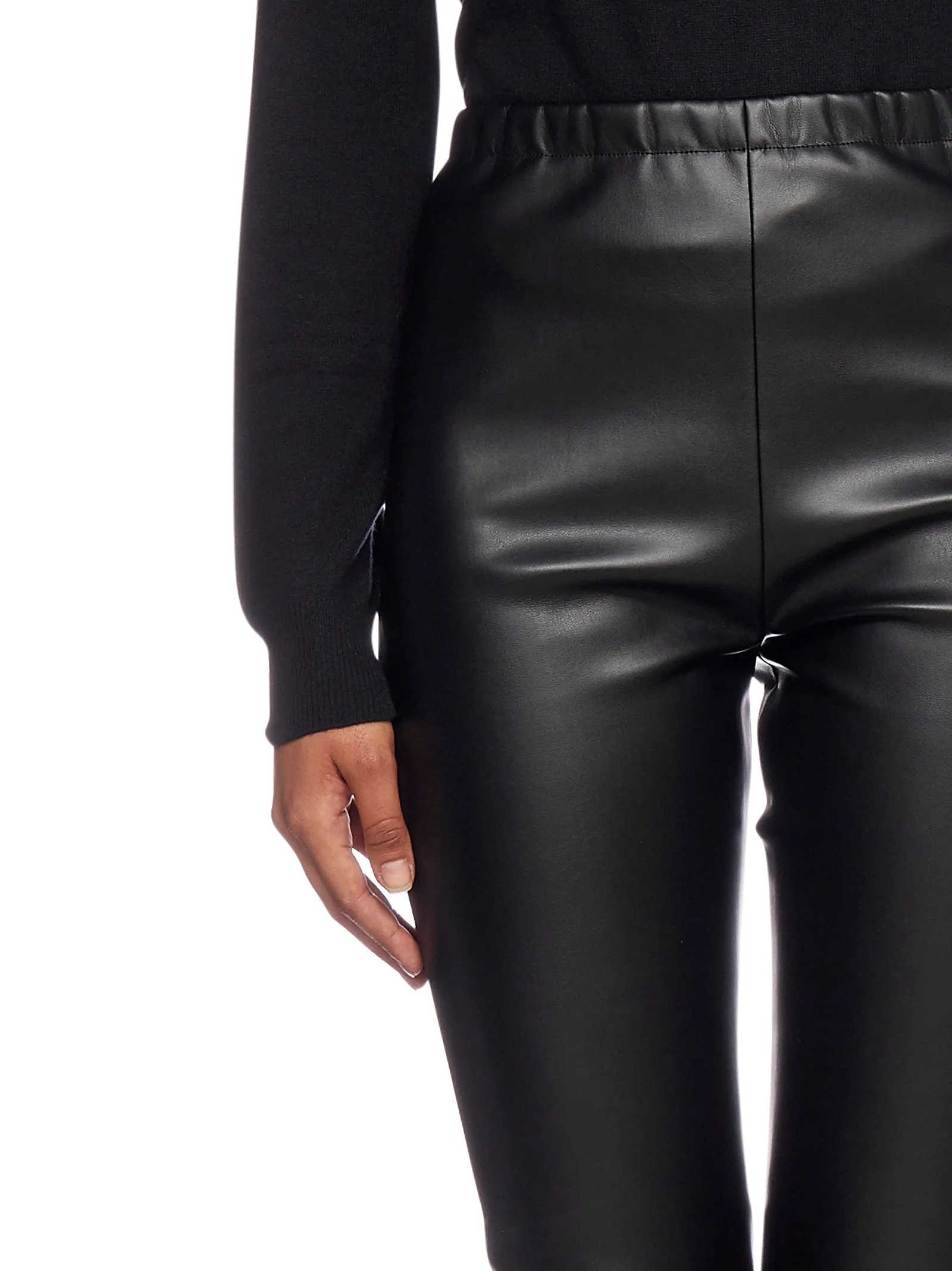 MM6 Maison Margiela Elastic Waist Varnished Leggings
