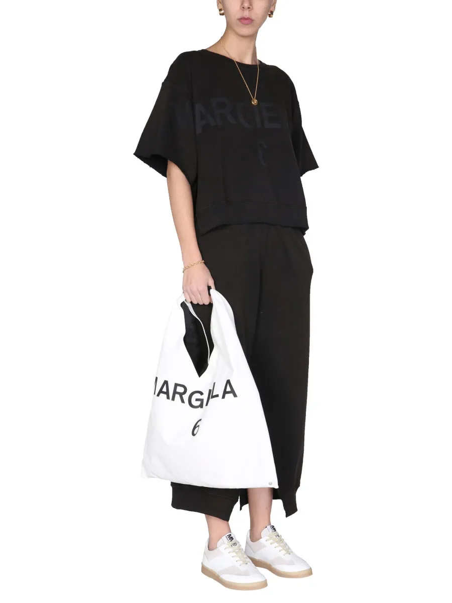 MM6 Maison Margiela Logo Print Cropped T-Shirt