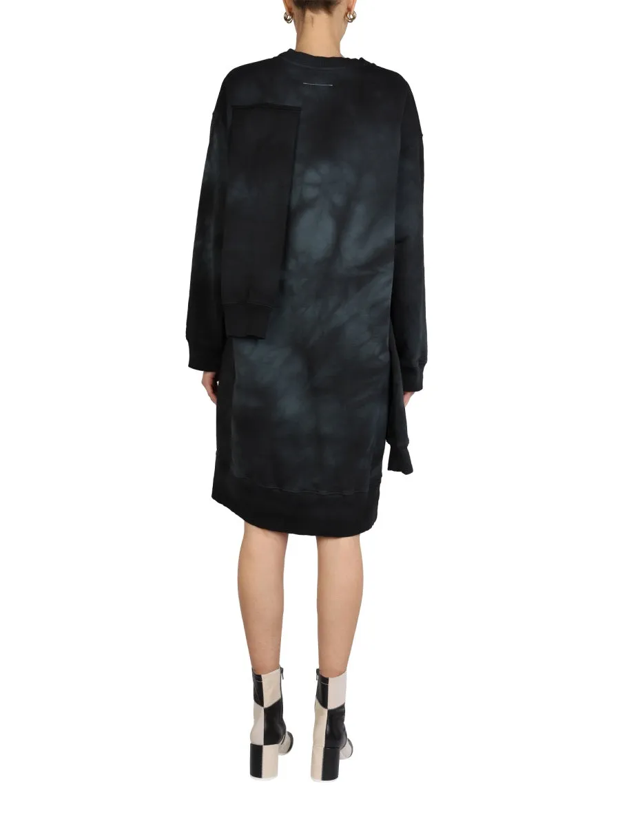 MM6 Maison Margiela Long Sleeved Crewneck Degrade Dress