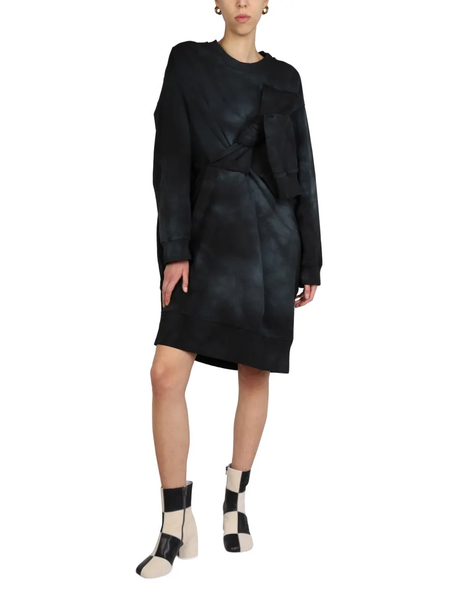 MM6 Maison Margiela Long Sleeved Crewneck Degrade Dress