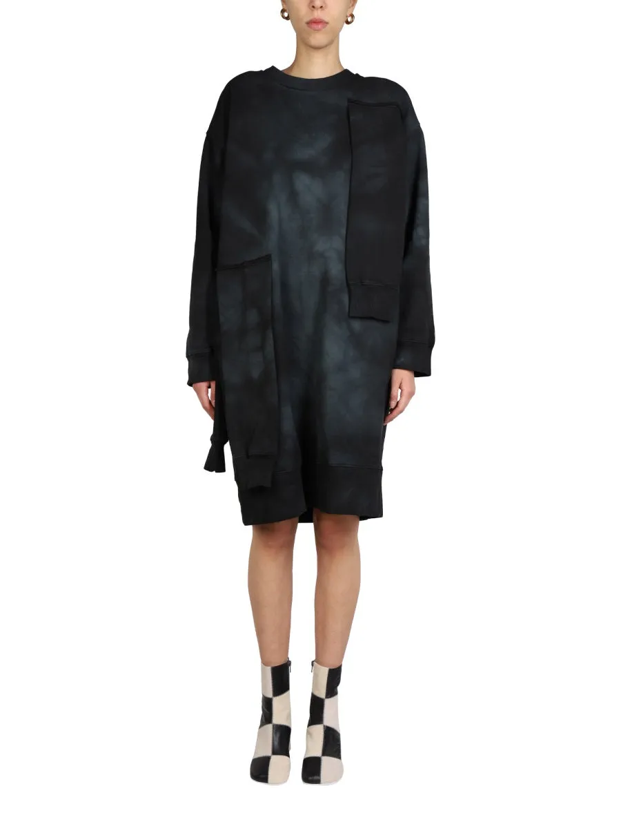 MM6 Maison Margiela Long Sleeved Crewneck Degrade Dress
