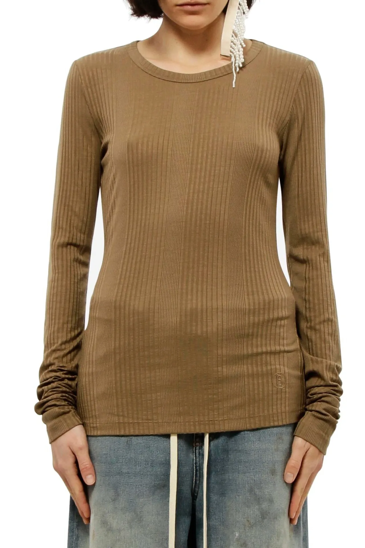 MM6 Maison Margiela Round-Neck Ribbed T-Shirt