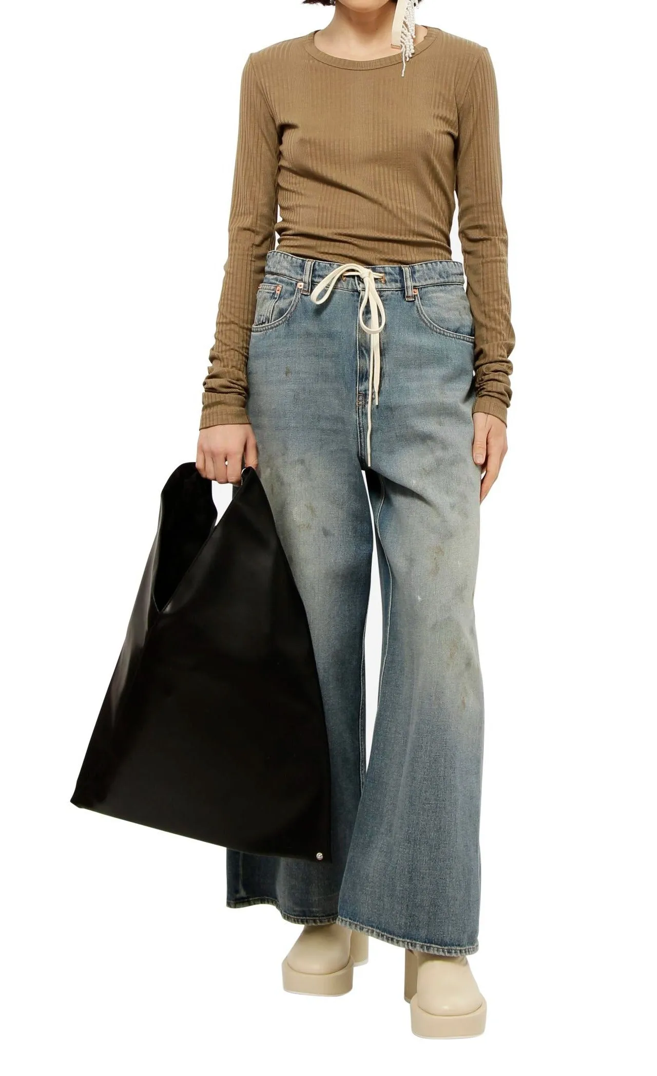 MM6 Maison Margiela Round-Neck Ribbed T-Shirt