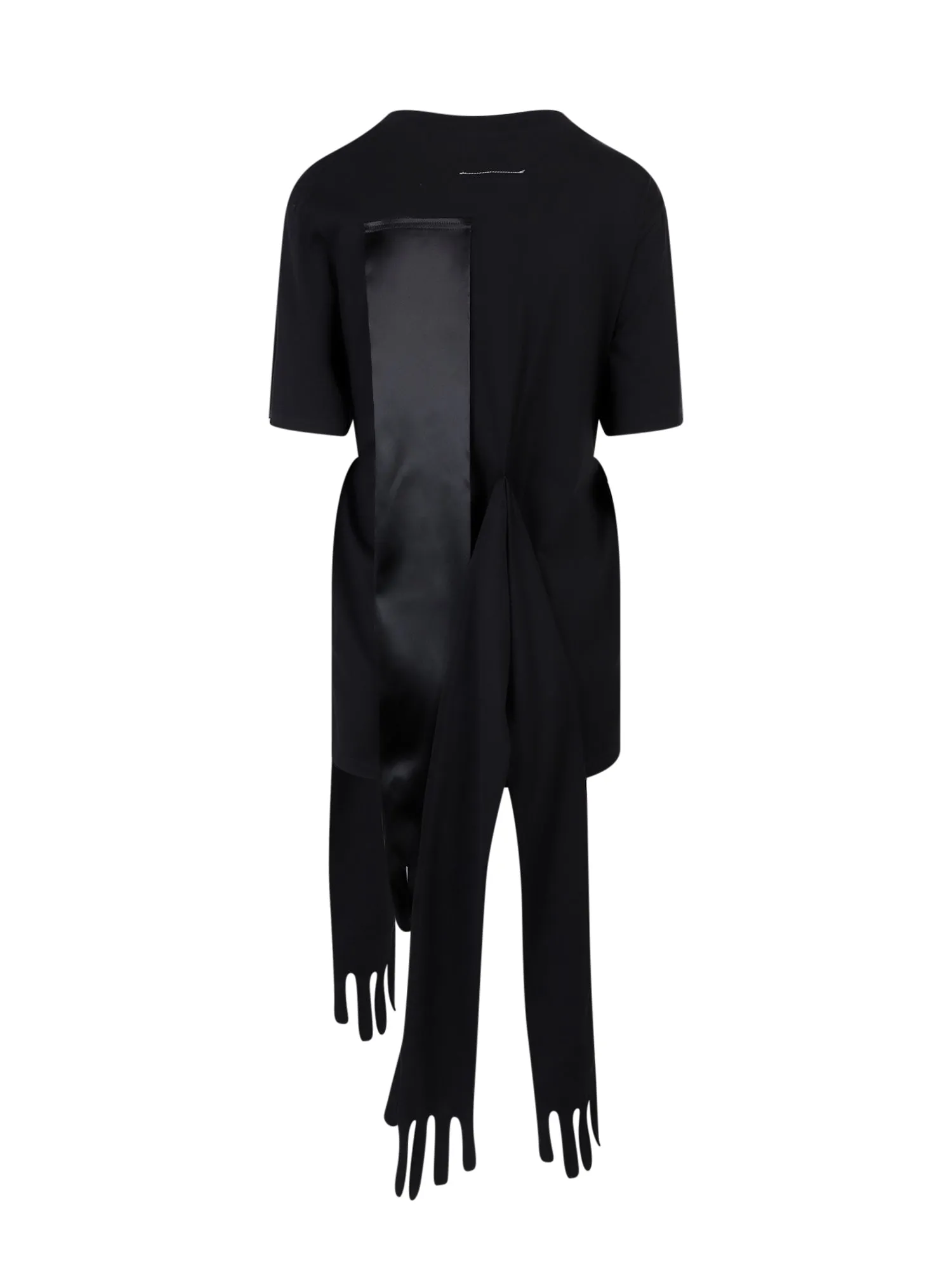 MM6 Maison Margiela Satin Draped Detailed T-Shirt