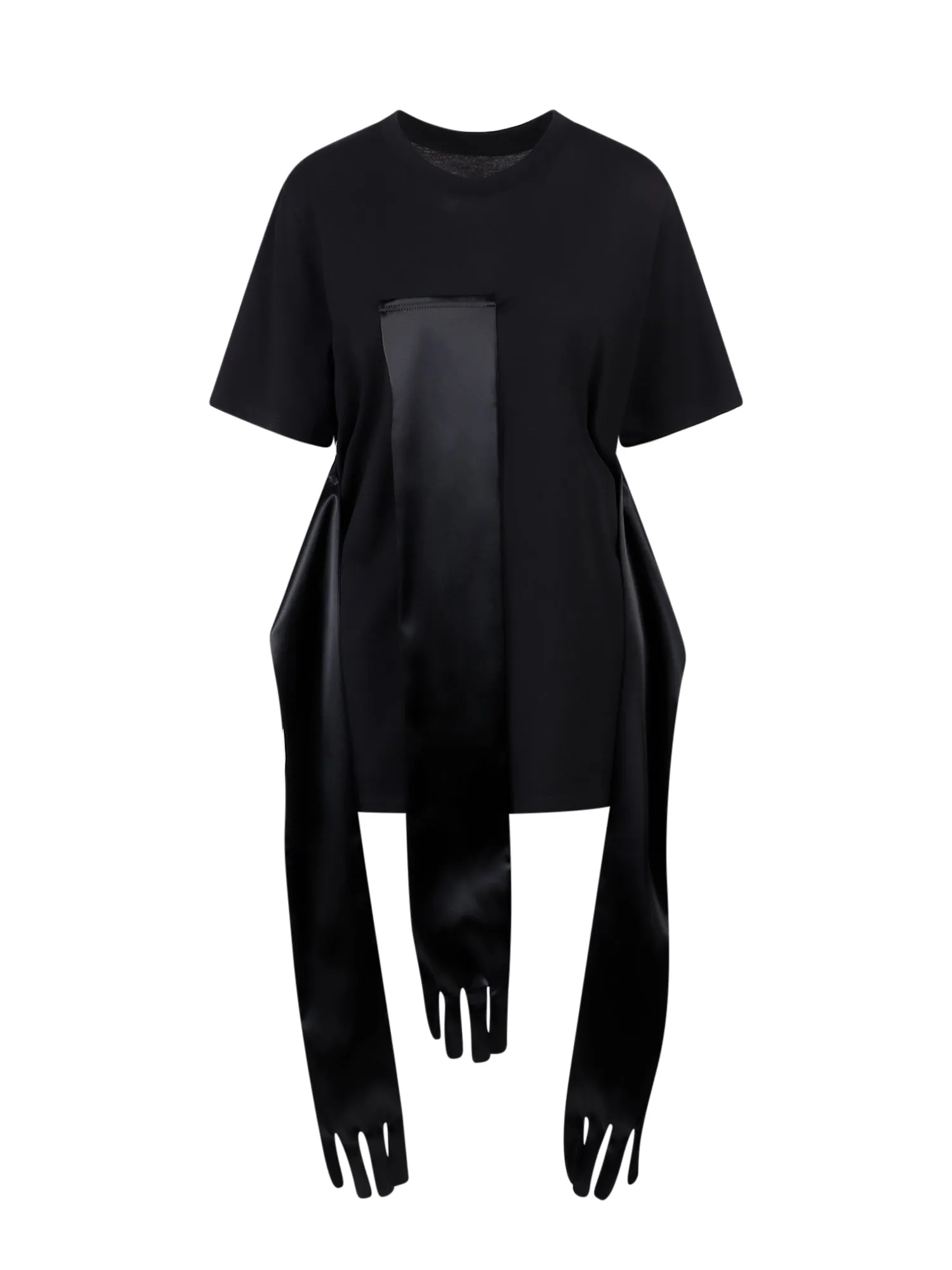 MM6 Maison Margiela Satin Draped Detailed T-Shirt