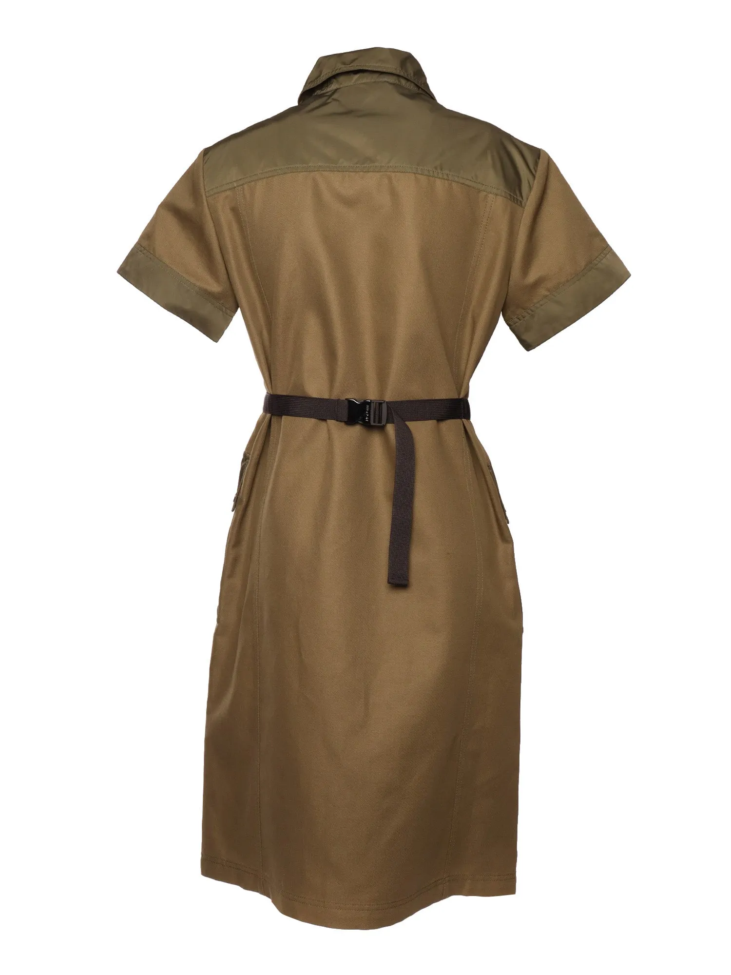 Moncler Panelled Zipped Cargo Shirt Dress