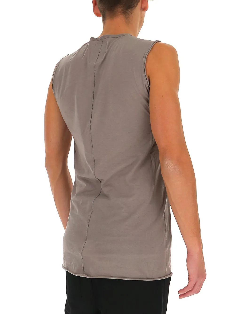 Moncler   Rick Owens Sleeveless Oversized Logo Patch Tank Top