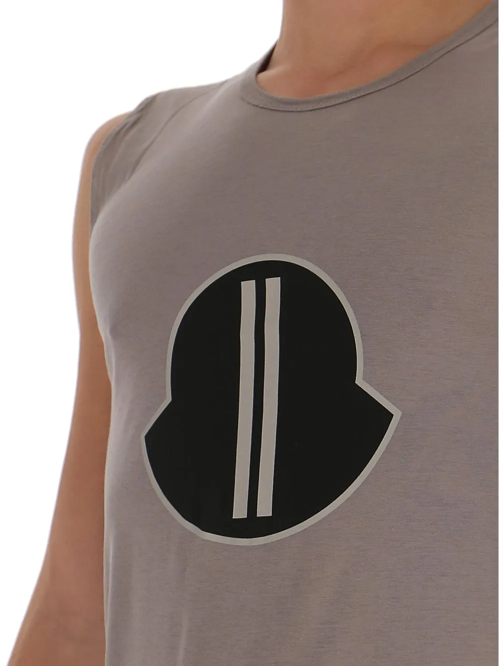 Moncler   Rick Owens Sleeveless Oversized Logo Patch Tank Top