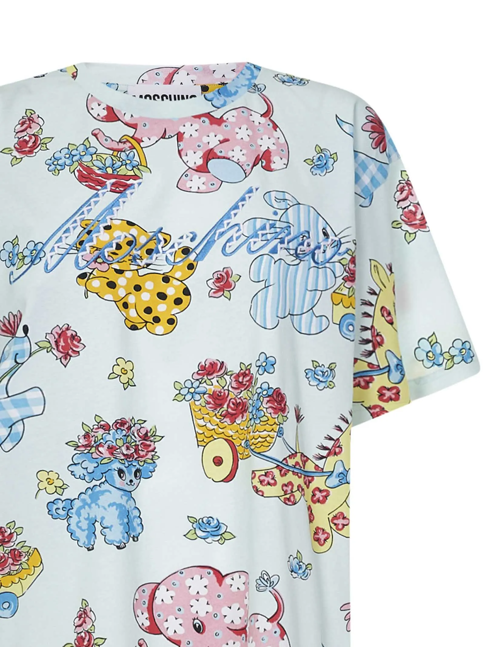 Moschino Allover Animal Printed Crewneck T-Shirt