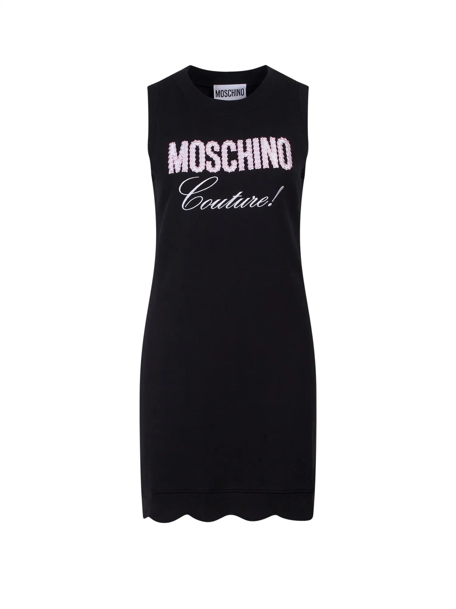 Moschino Logo Detailed Scallop Hem Mini Dress