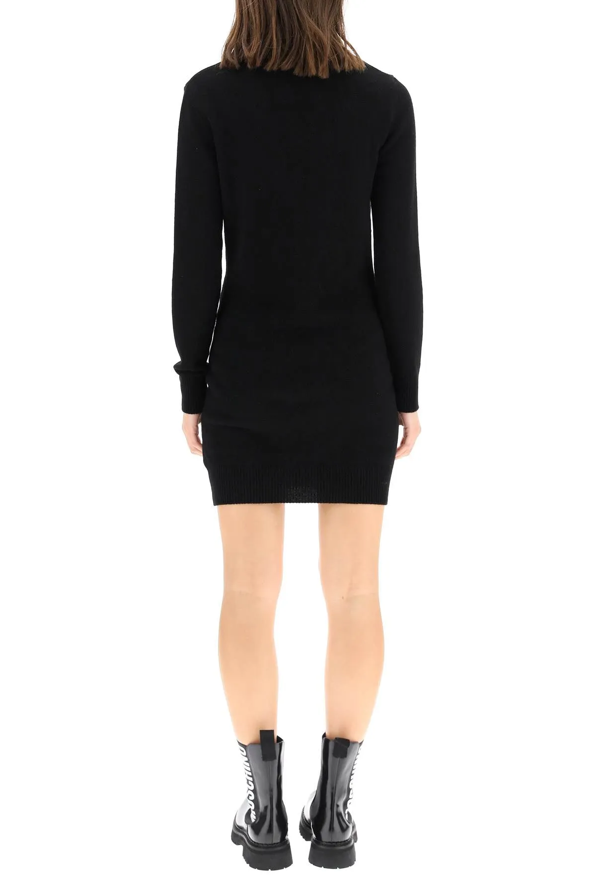 Moschino Logo Jacquard Knitted Mini Dress