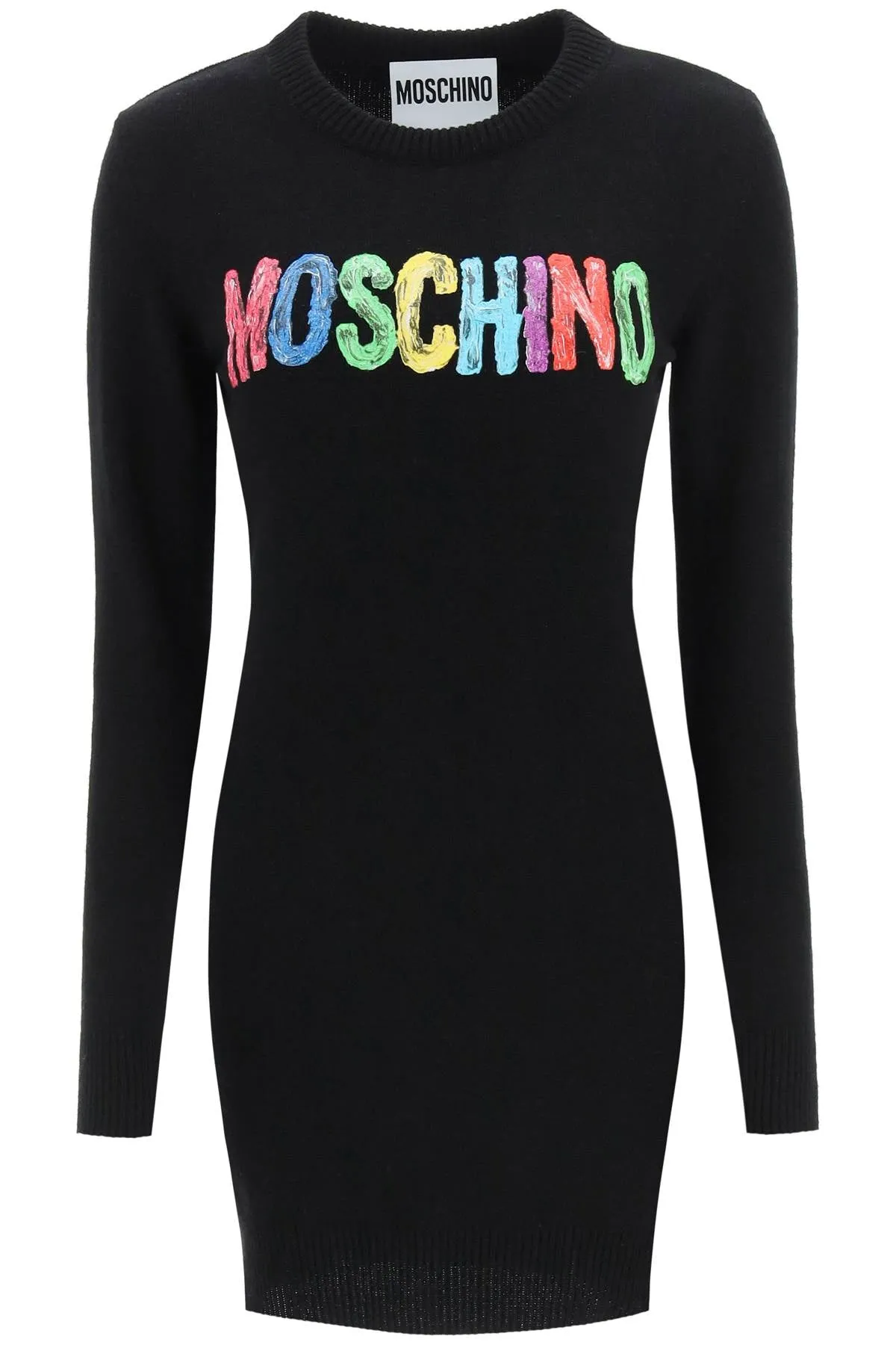 Moschino Logo Jacquard Knitted Mini Dress