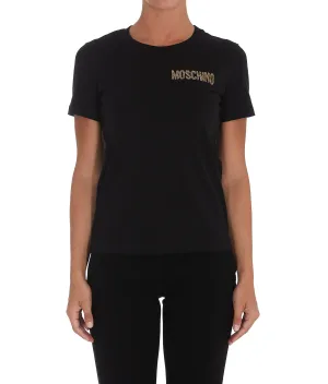 Moschino Logo Paint Effect Crewneck T-Shirt