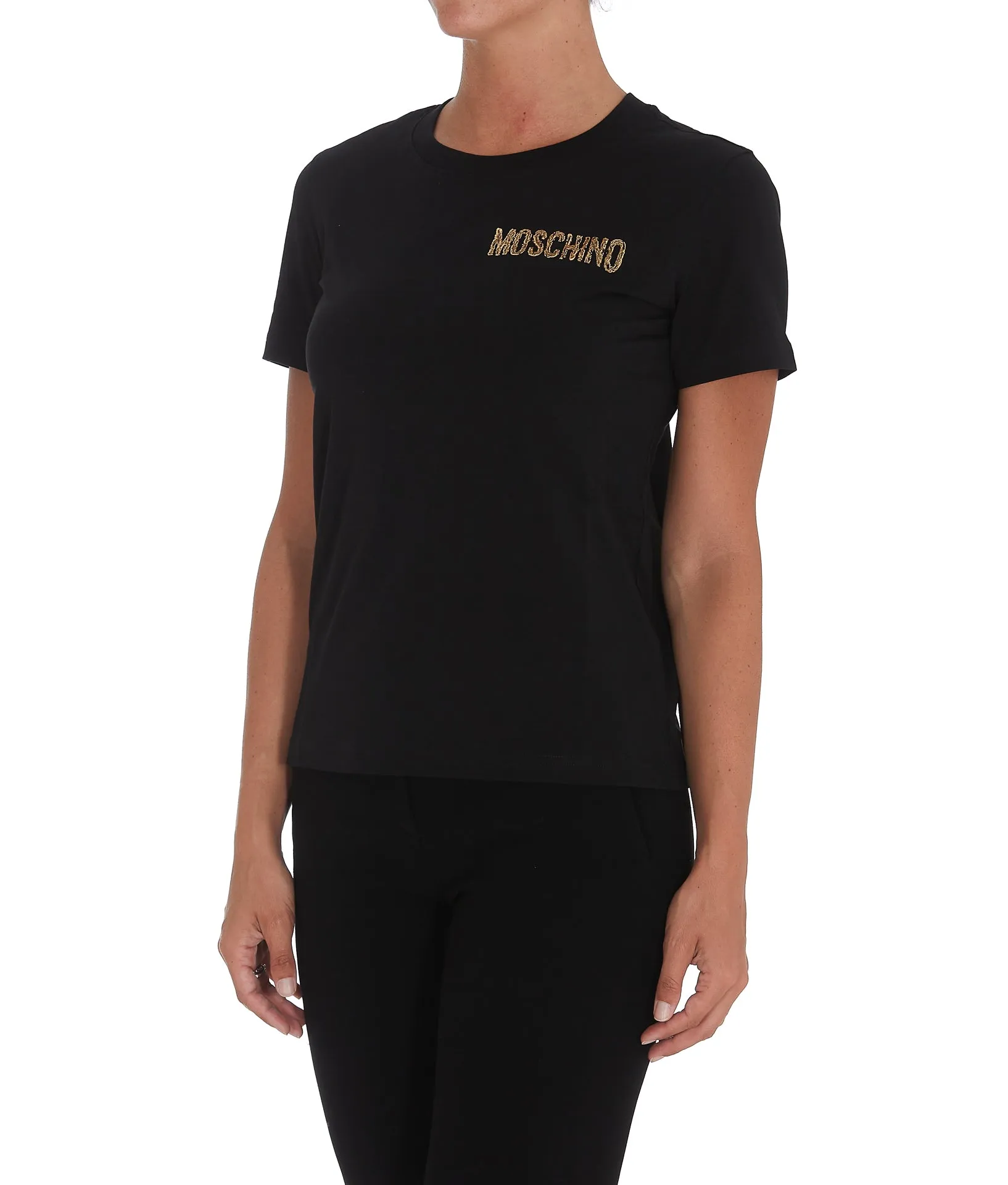 Moschino Logo Paint Effect Crewneck T-Shirt