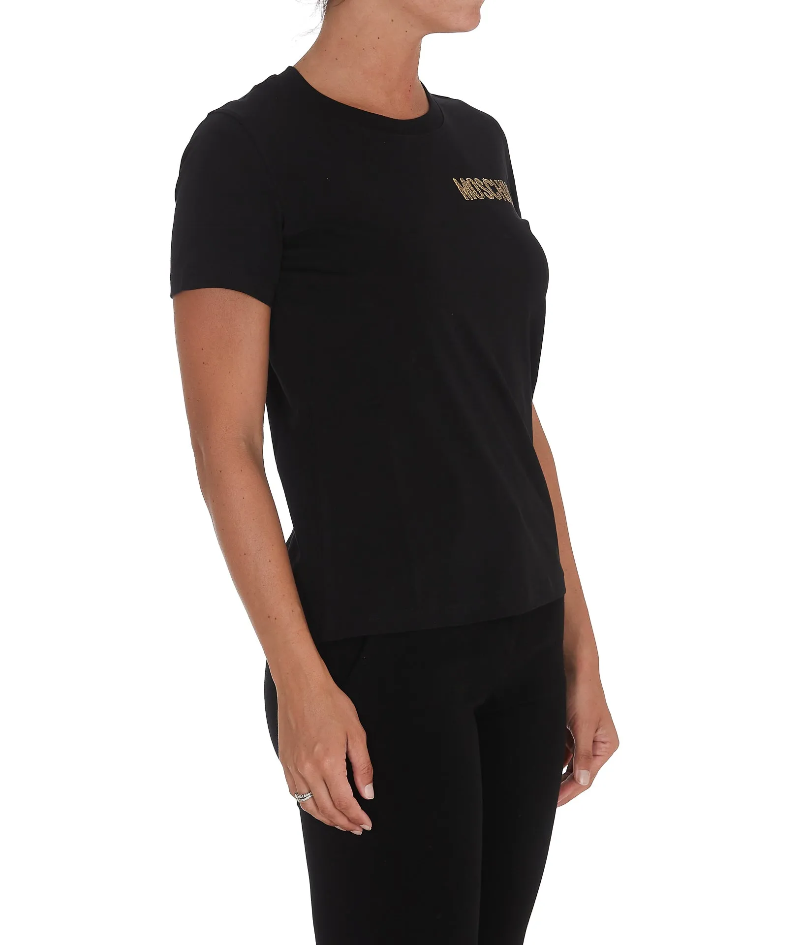 Moschino Logo Paint Effect Crewneck T-Shirt