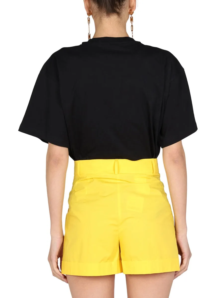 Moschino Long Print Animal Patch T-Shirt