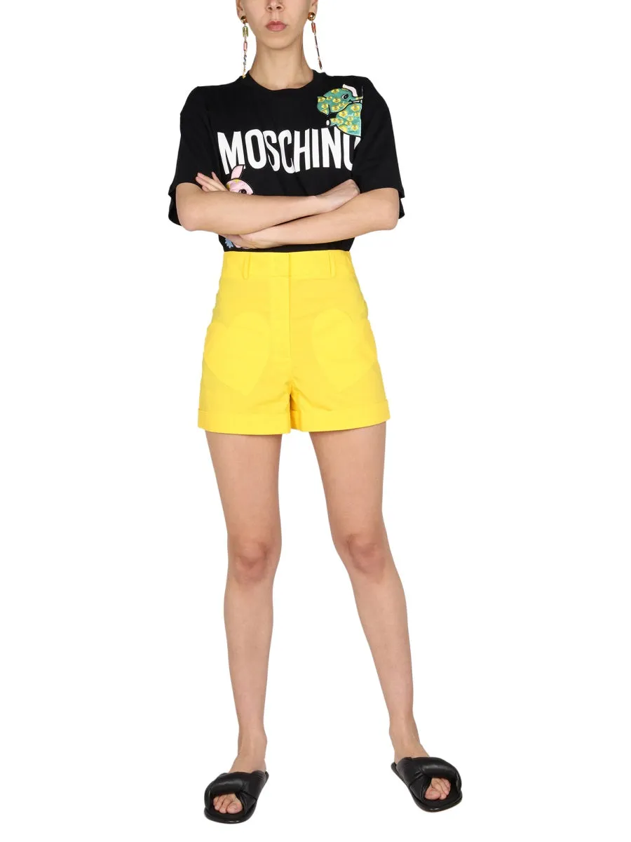 Moschino Long Print Animal Patch T-Shirt