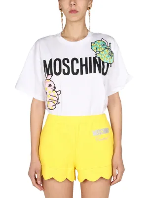 Moschino Long Print Animal Patch T-Shirt
