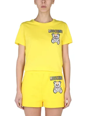 Moschino Teddy Bear Embroidered Crewneck T-Shirt