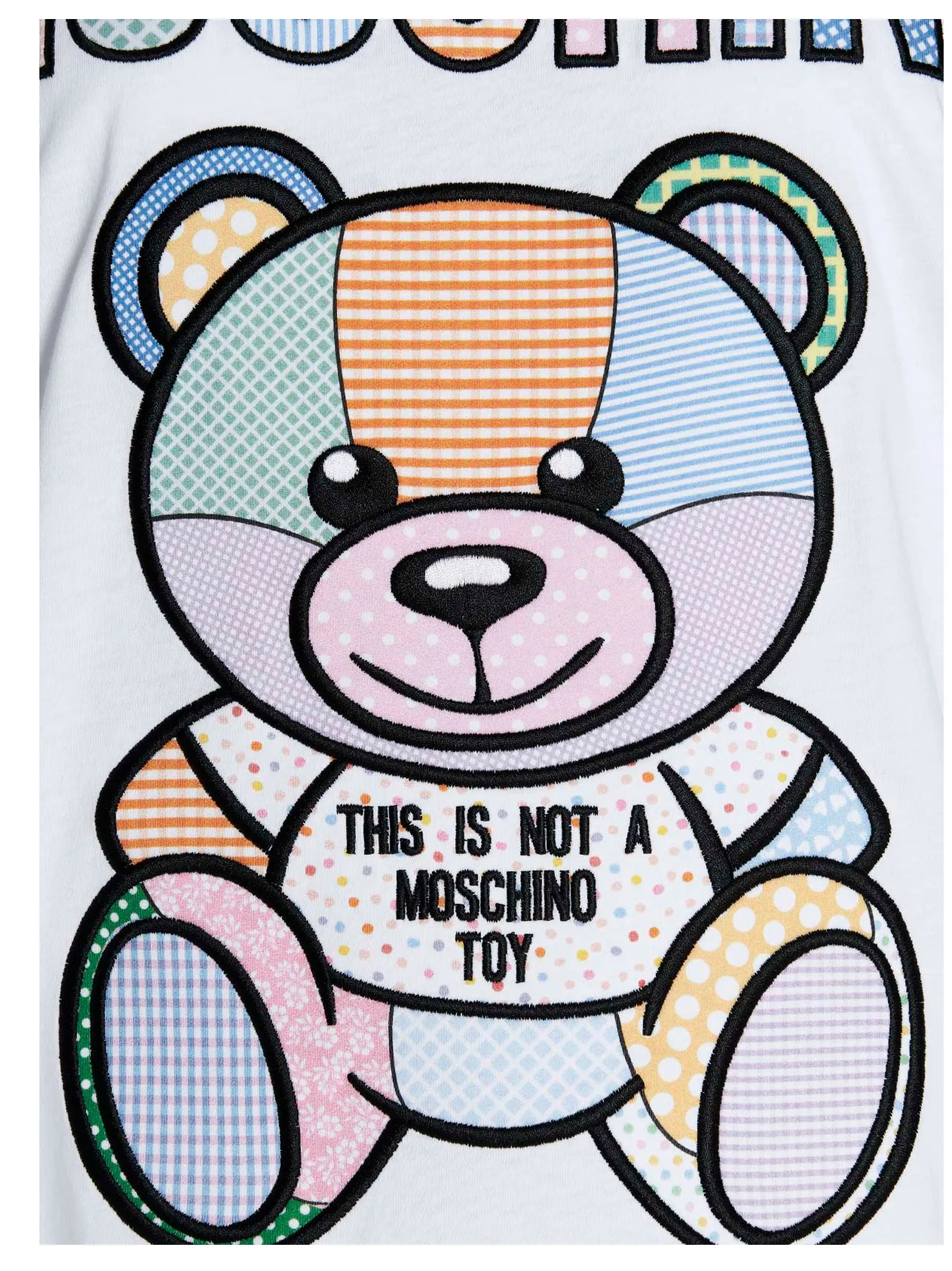 Moschino Teddy Bear Embroidered Crewneck T-Shirt