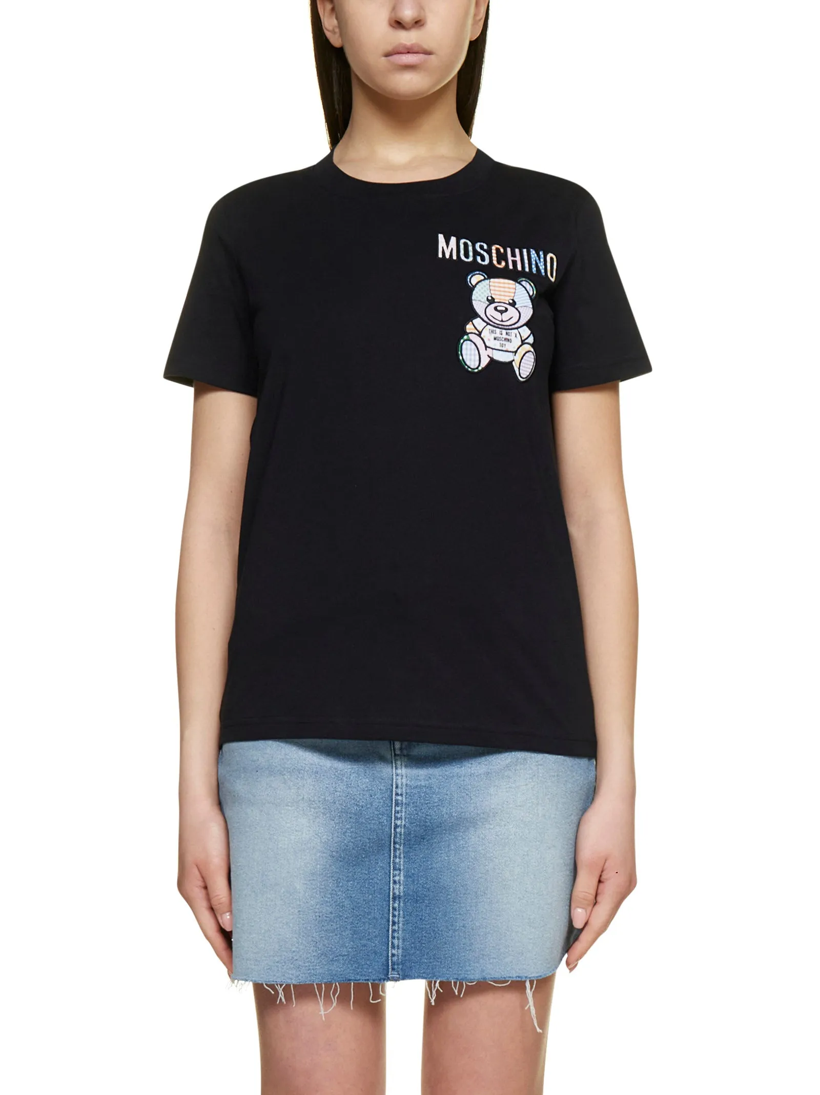 Moschino Teddy Bear Embroidered Crewneck T-Shirt