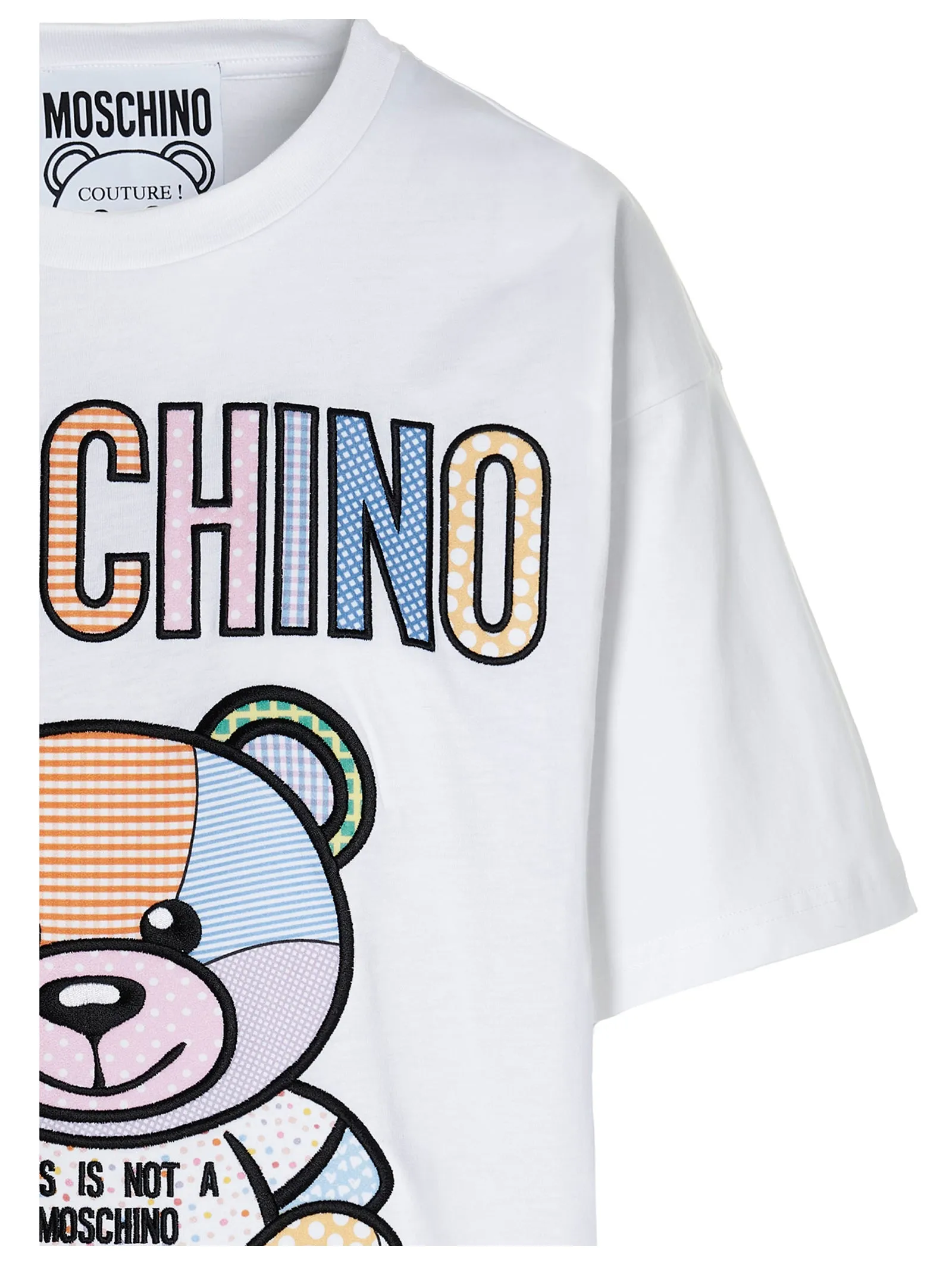 Moschino Teddy Bear Embroidered Crewneck T-Shirt