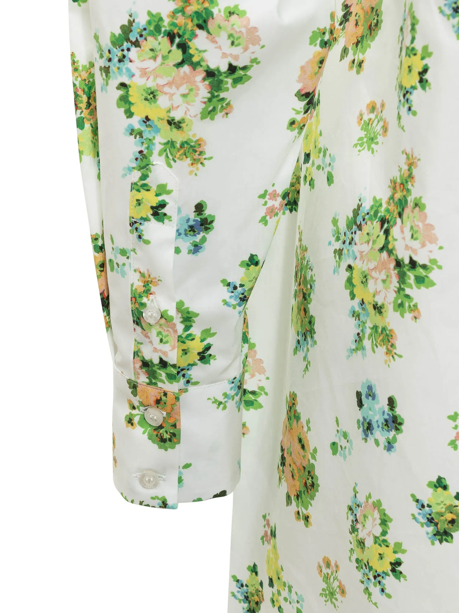 MSGM Allover Floral Printed Bow Detailed Mini Dress