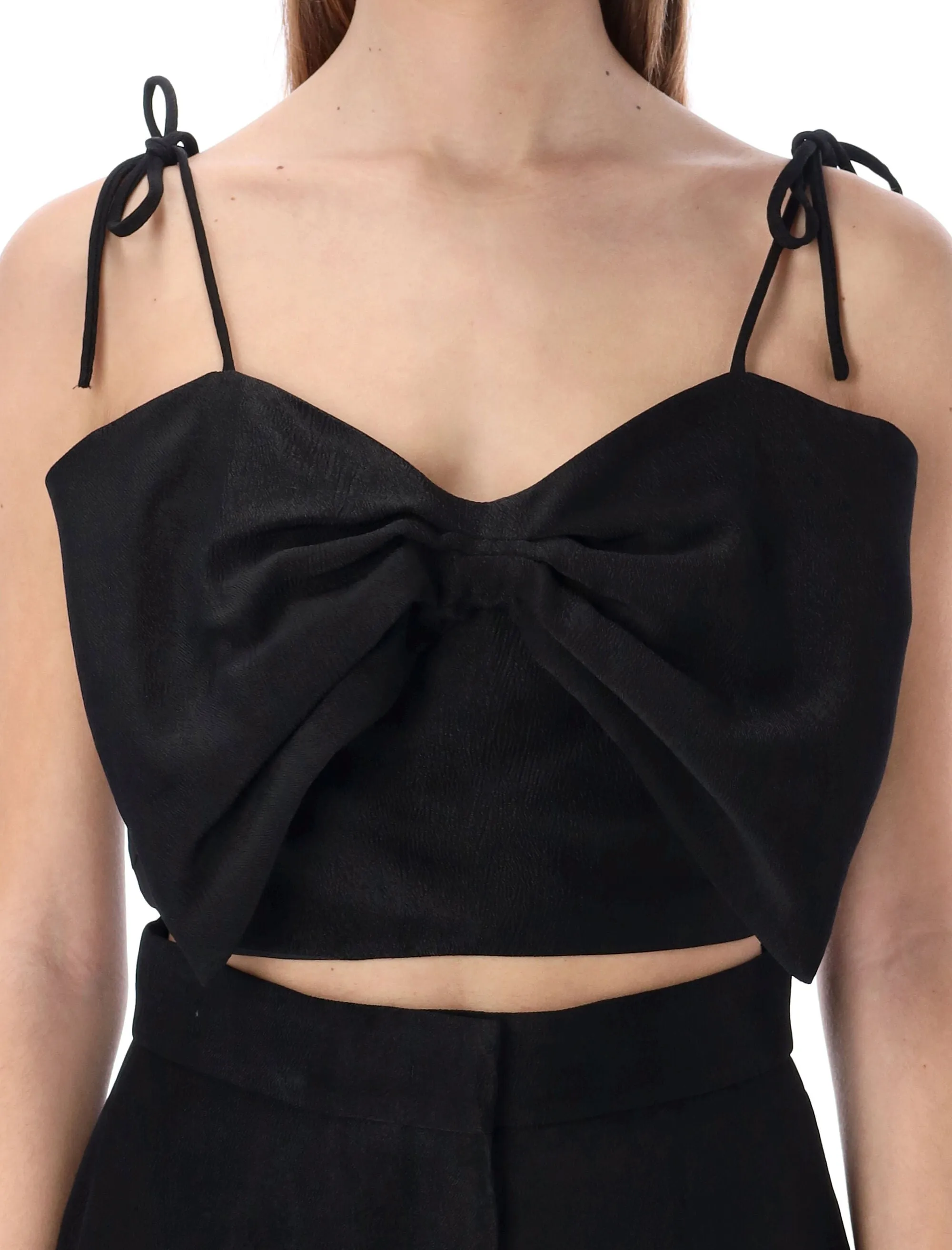MSGM Bow Detailed Spaghetti Straps Top