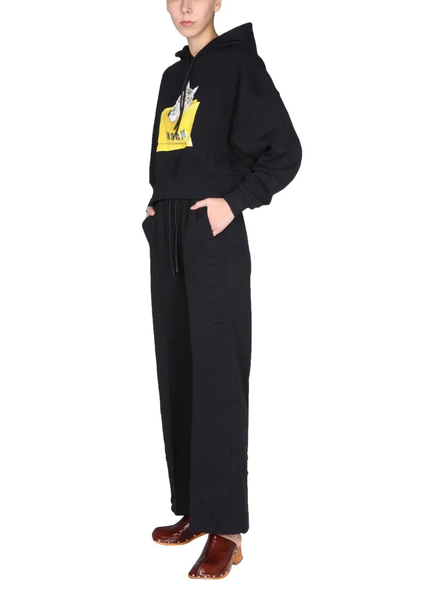 MSGM Elastic Waist Straight-Leg Pants