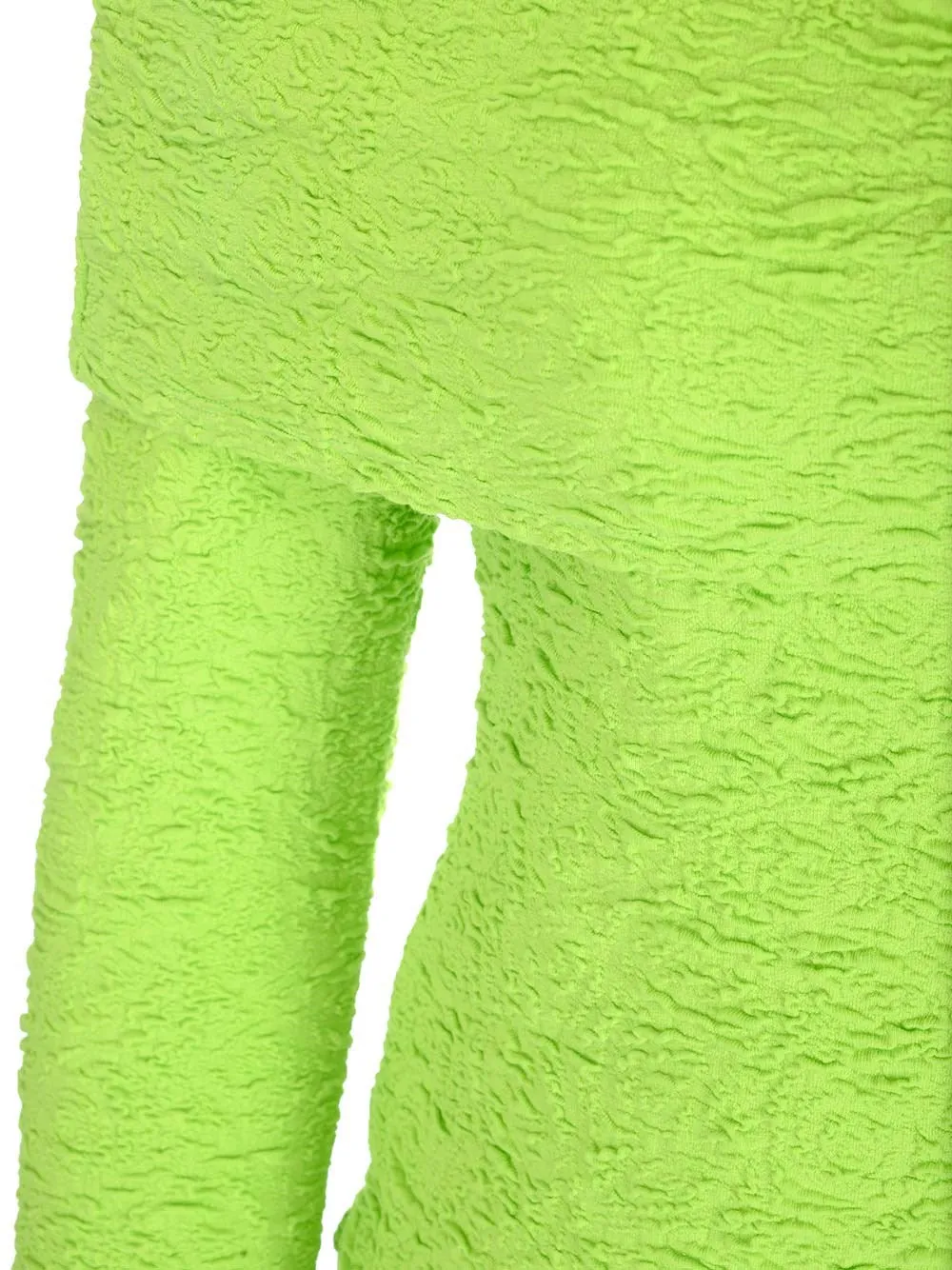 MSGM Embossed Off-Shoulder Long Sleeved Top