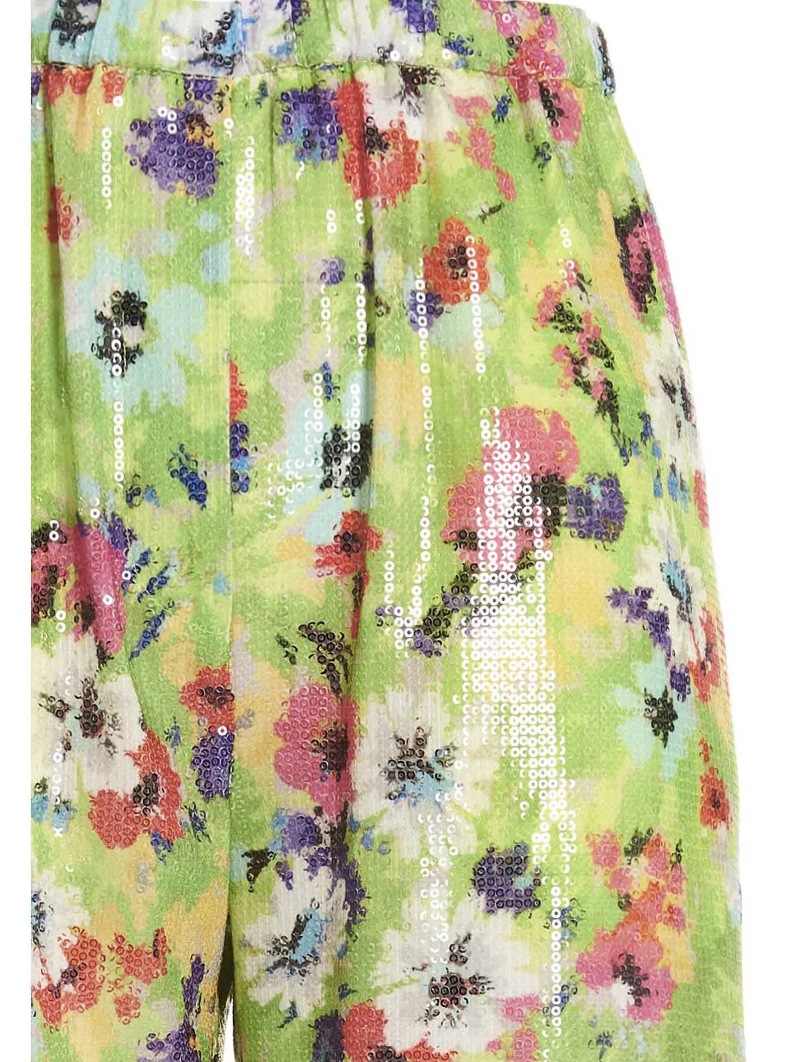MSGM Floral Print Sequin Embellished Pants