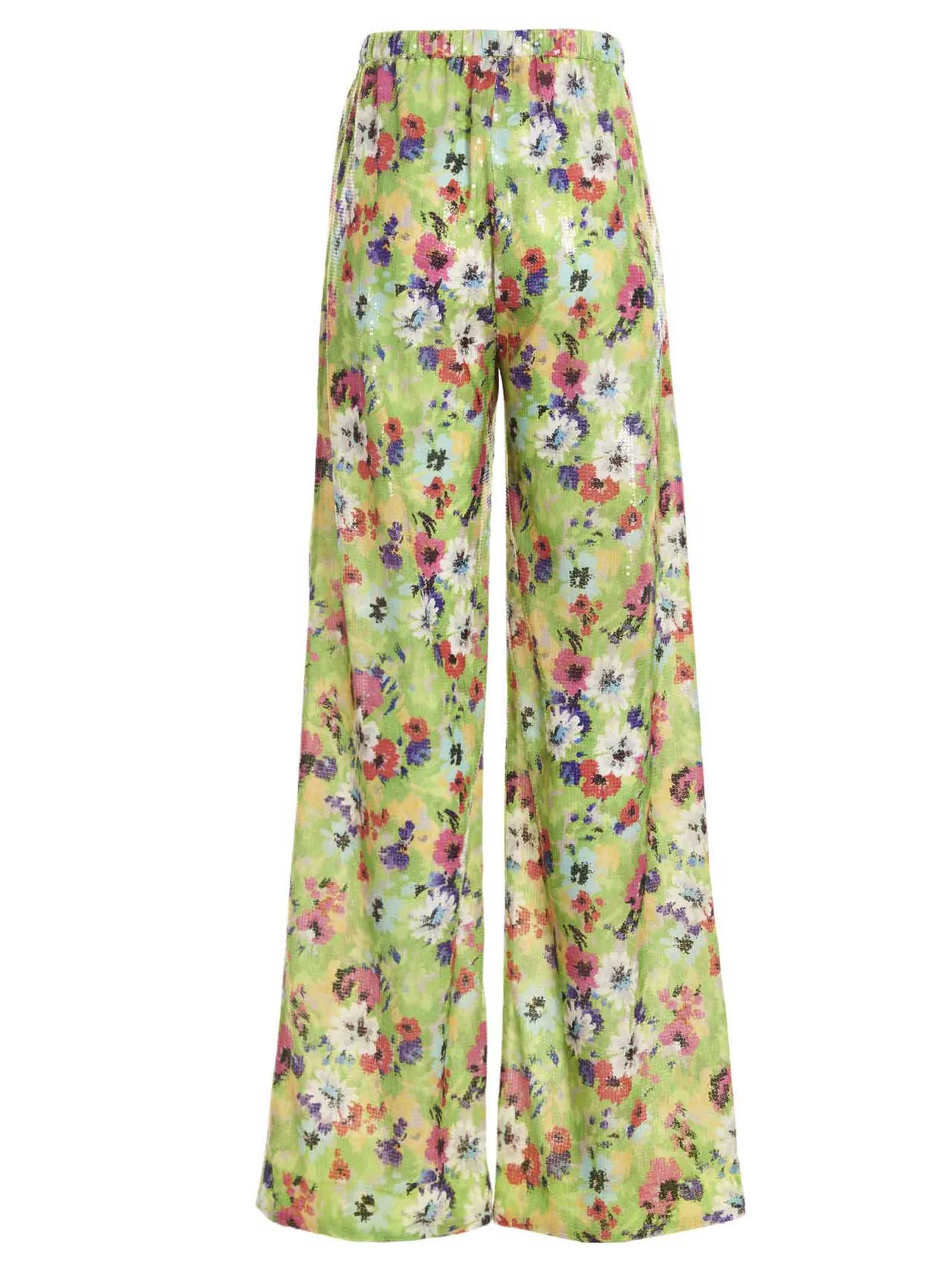 MSGM Floral Print Sequin Embellished Pants