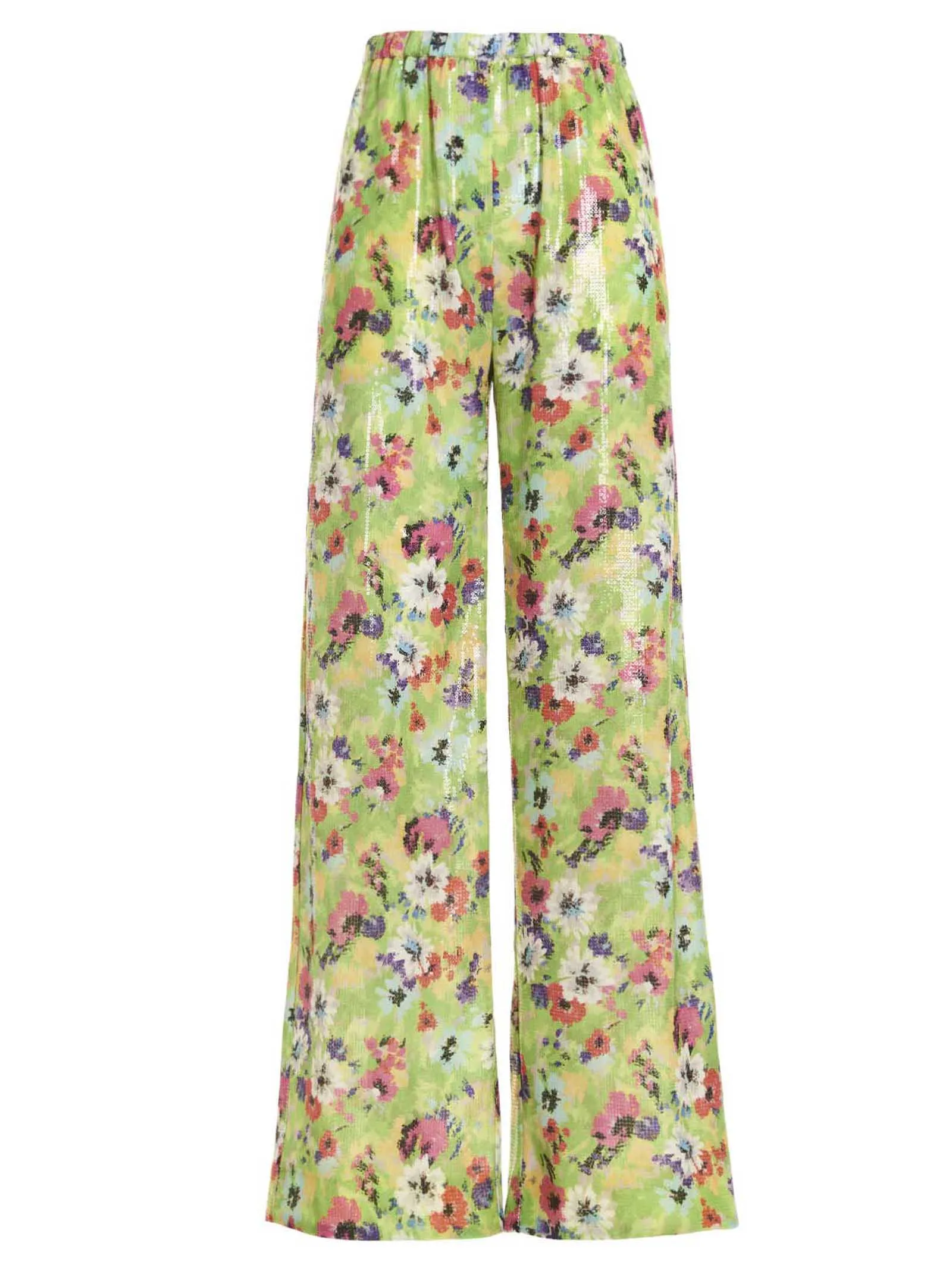 MSGM Floral Print Sequin Embellished Pants