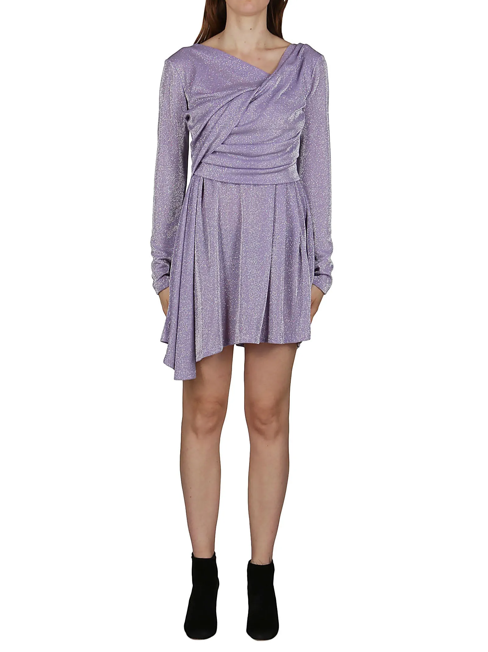 MSGM Glitter Gathered Mini Dress