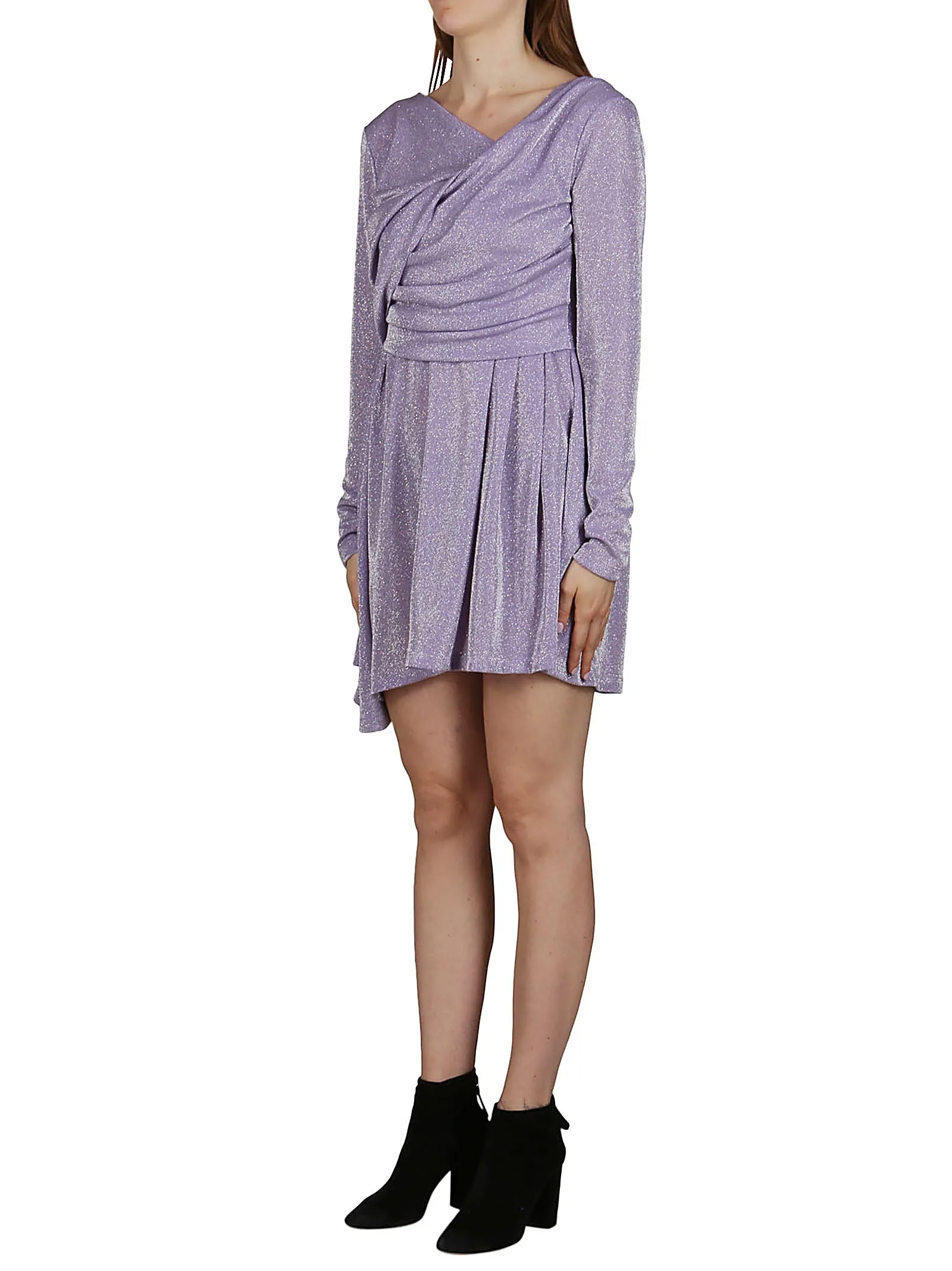 MSGM Glitter Gathered Mini Dress