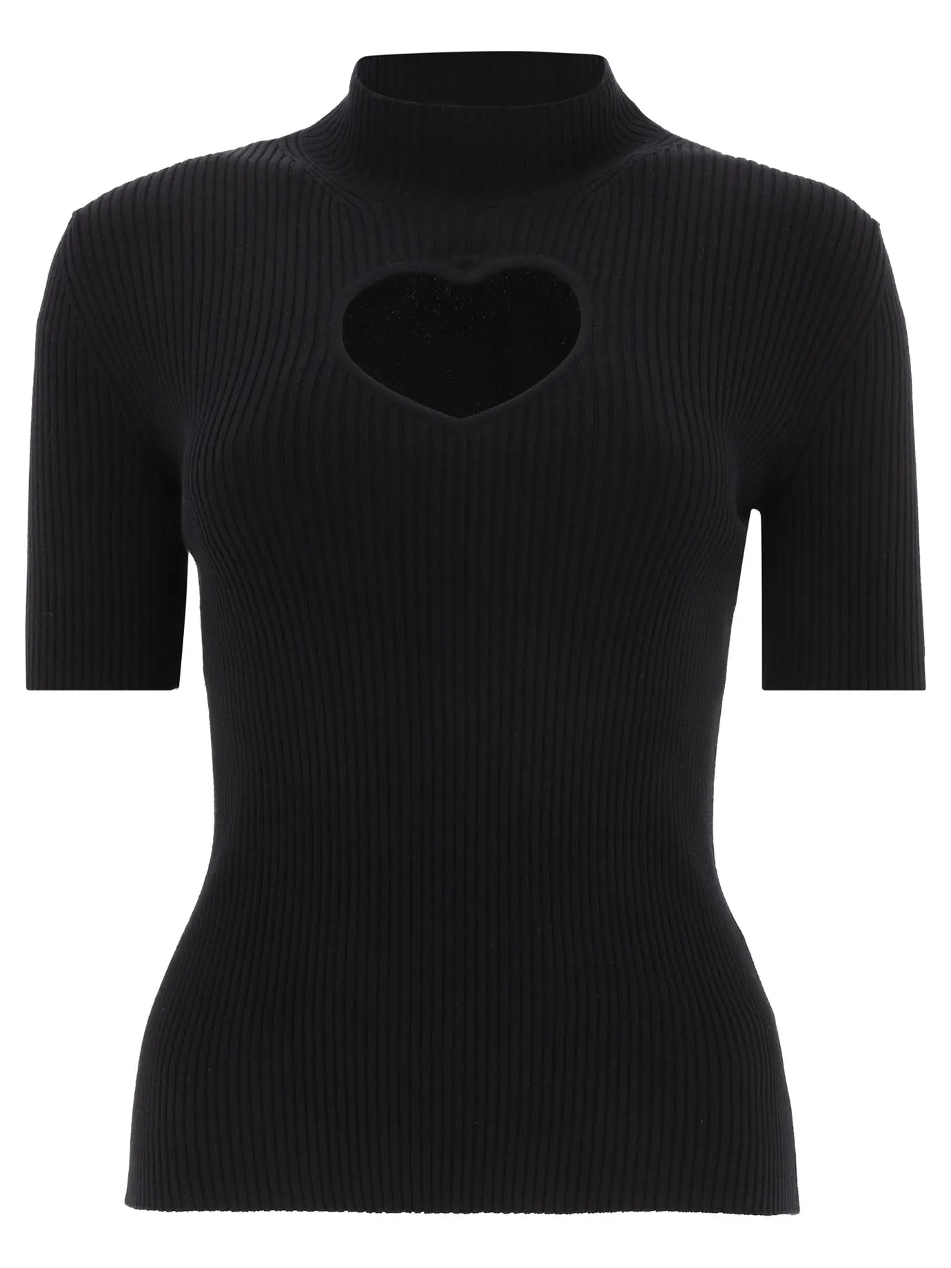 MSGM Heart Cut-Out Detailed Knitted Top