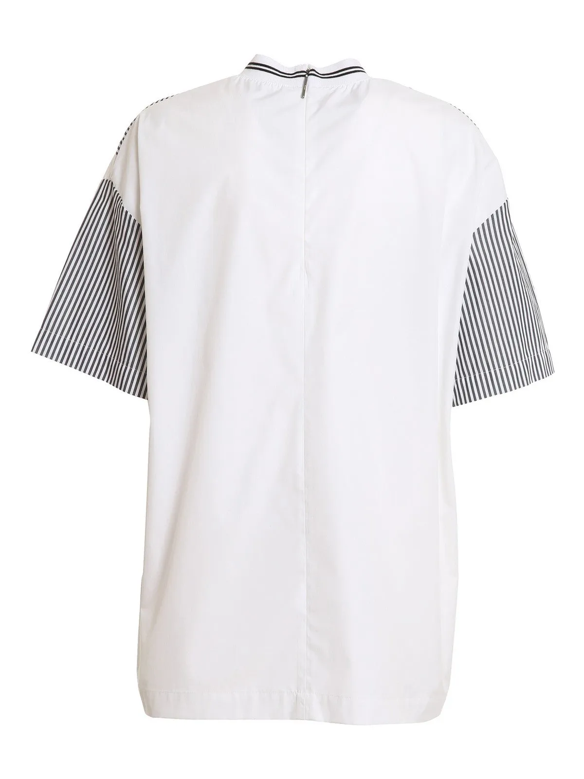 MSGM Logo Embroidered Color-Block Crewneck T-Shirt