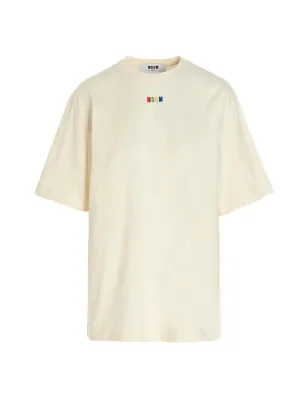 MSGM Logo Embroidered Crewneck T-Shirt