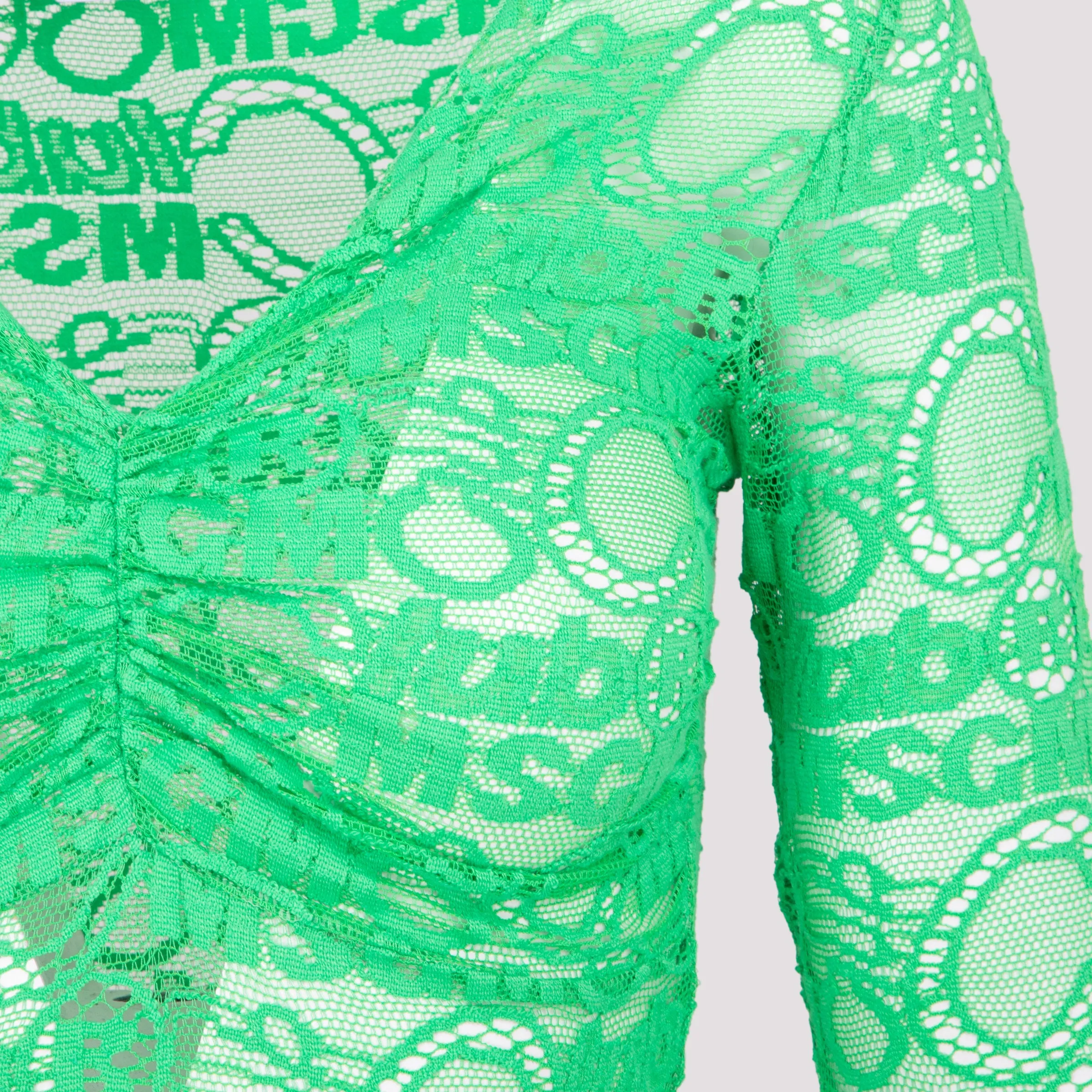 MSGM Logo Lace V-Neck Top