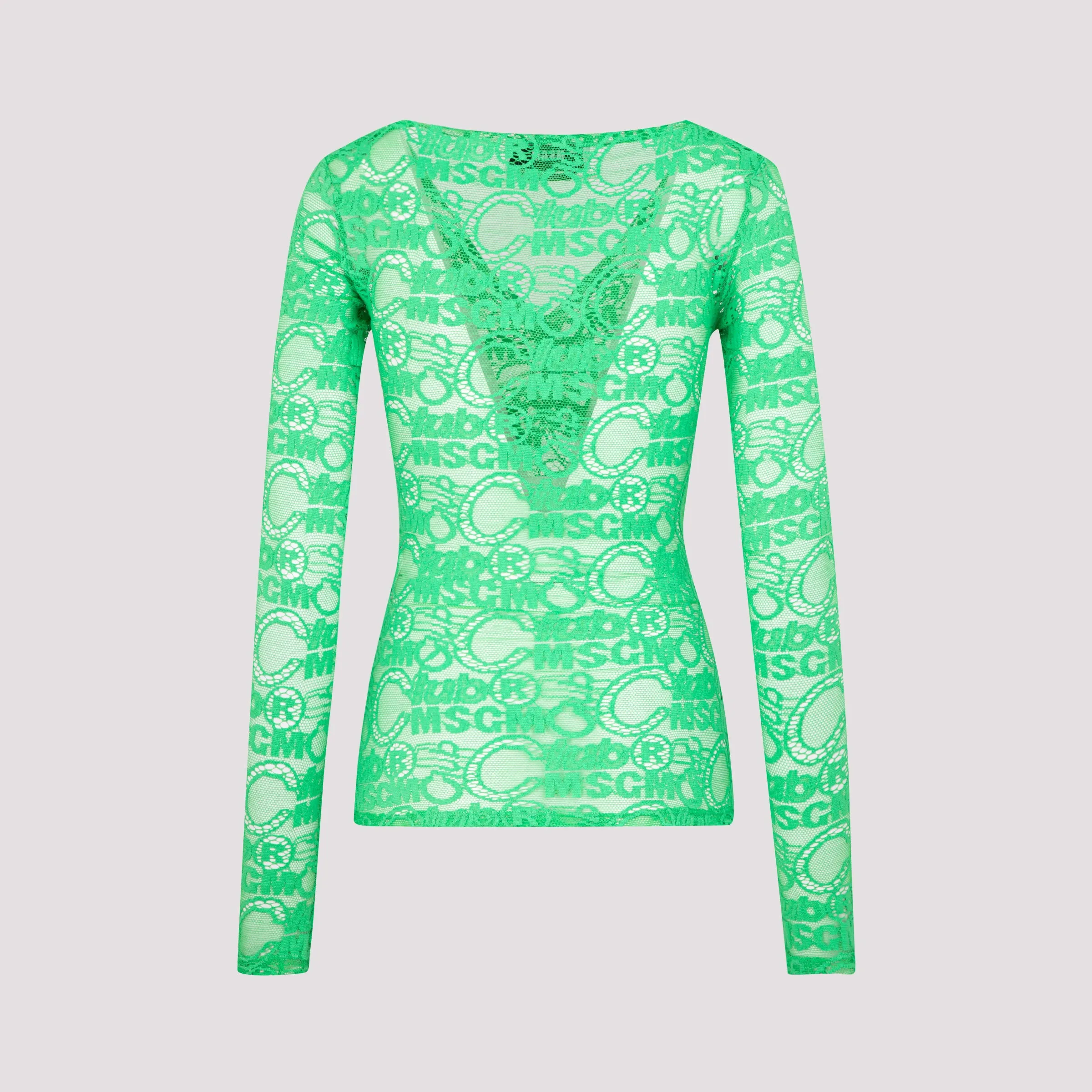 MSGM Logo Lace V-Neck Top