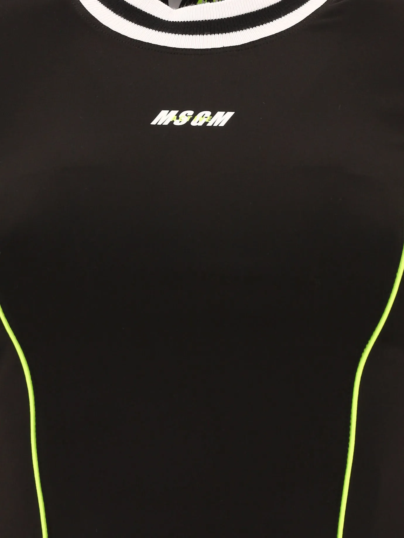 MSGM Logo Print Long Sleeved Cropped Top