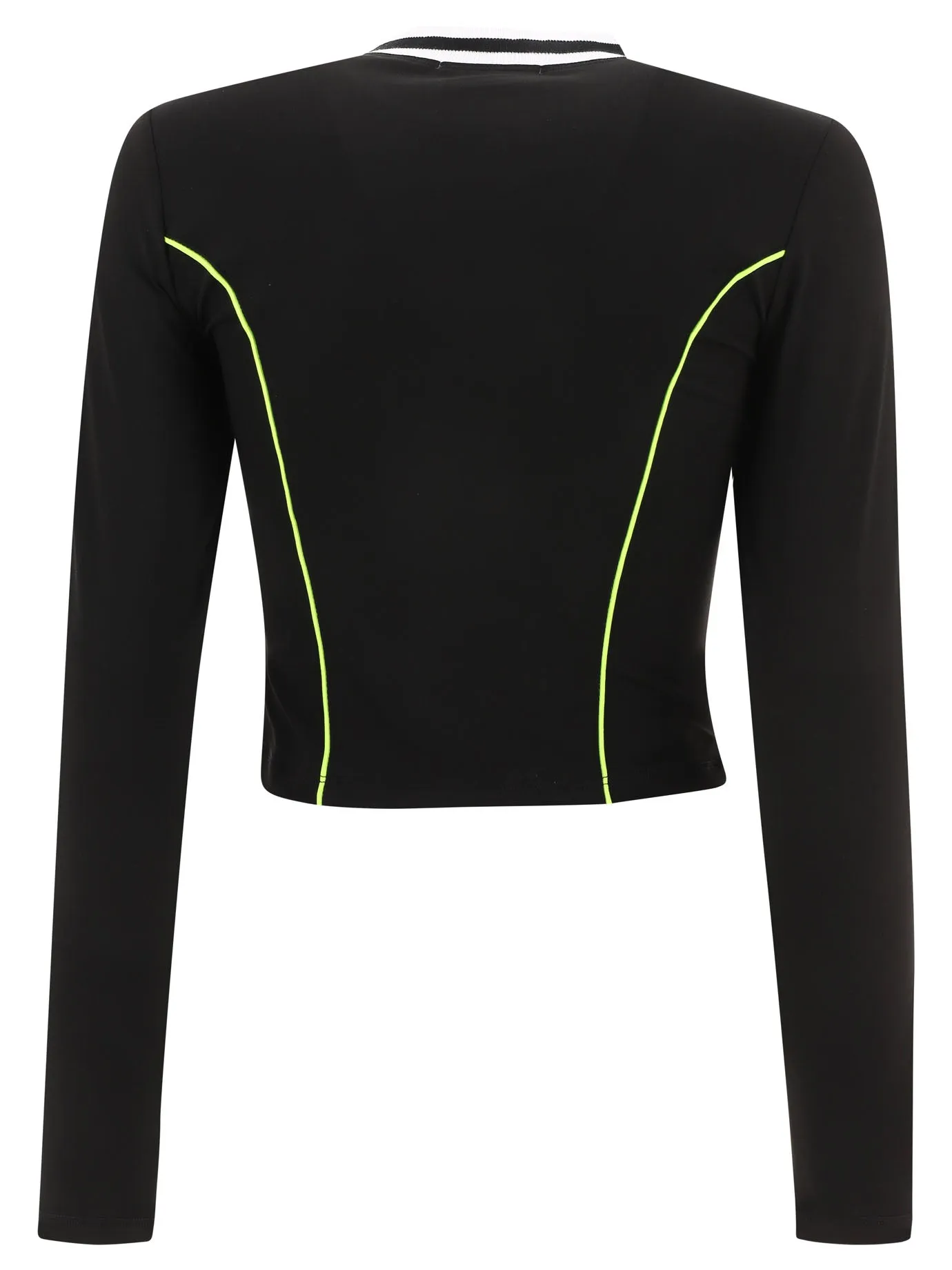 MSGM Logo Print Long Sleeved Cropped Top