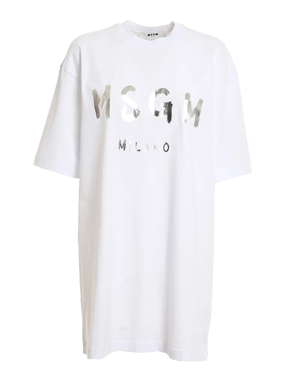 MSGM Logo Printed Crewneck T-Shirt Dress