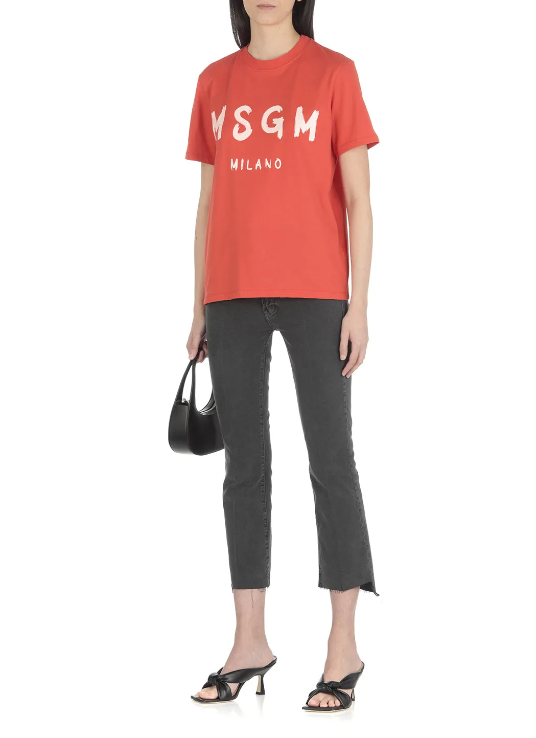 MSGM Logo Printed Crewneck T-Shirt