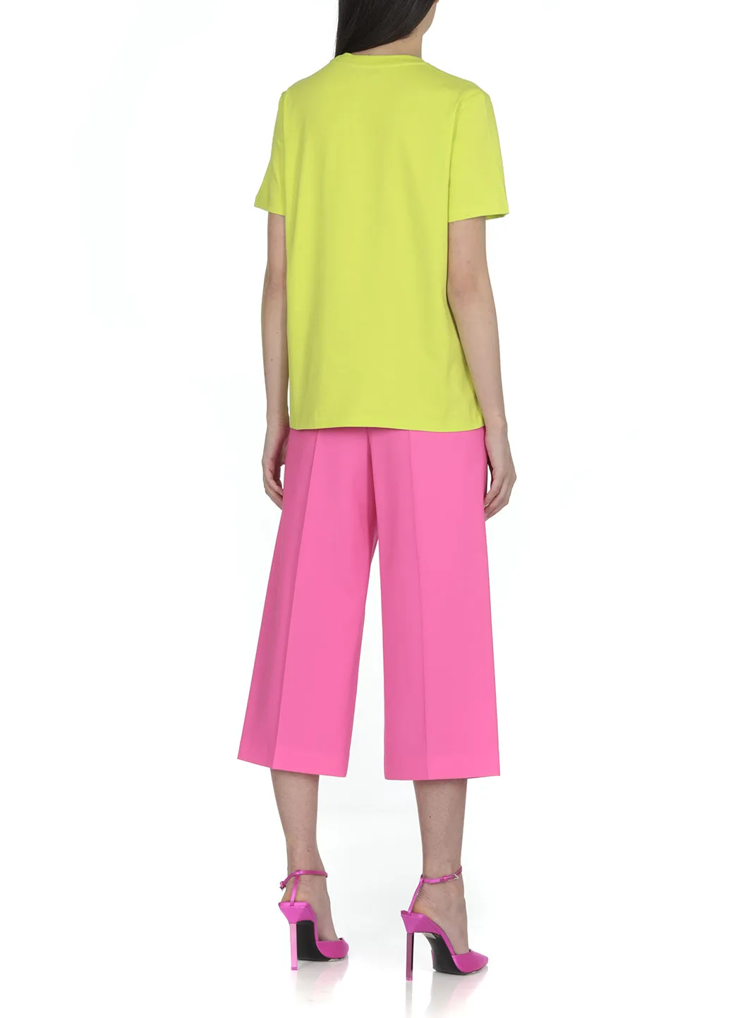 MSGM Logo Printed Round Neck T-Shirt