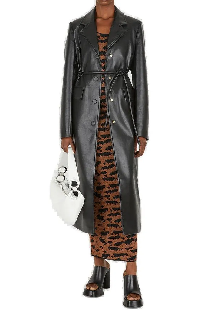 Nanushka Animal Printed Scoop Neck Midi Dress